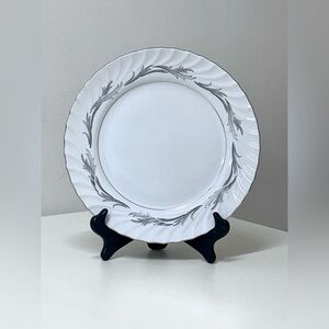 Vintage Discontinued Harmony House Platinum Scroll Dinner Plate